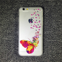 Butterfly Daisy Love Heart Lace Ultra Thin Transparent Soft TPU Phone Case Back Cover for Apple