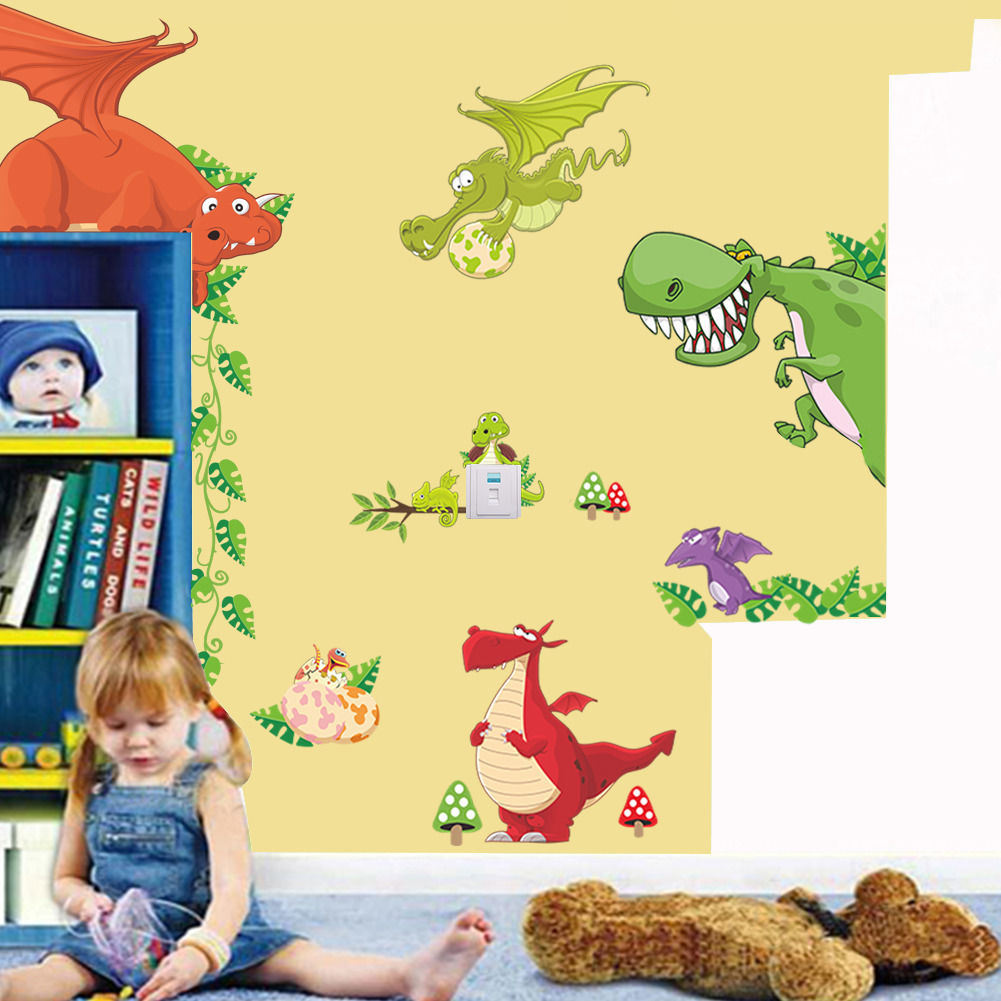 Kids Wall Decals Vinyl Dinosaur diy dinosaur decor Nursery Mural Room room Animals DIY Sticker