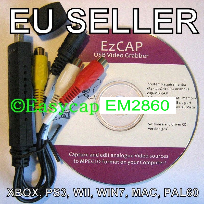 Видеокарты и ТВ-тюнеры для ПК OEM EasyCAP DC60 + v3.0c XBOX 360, PS3, Wii USB /hd YT DC60+