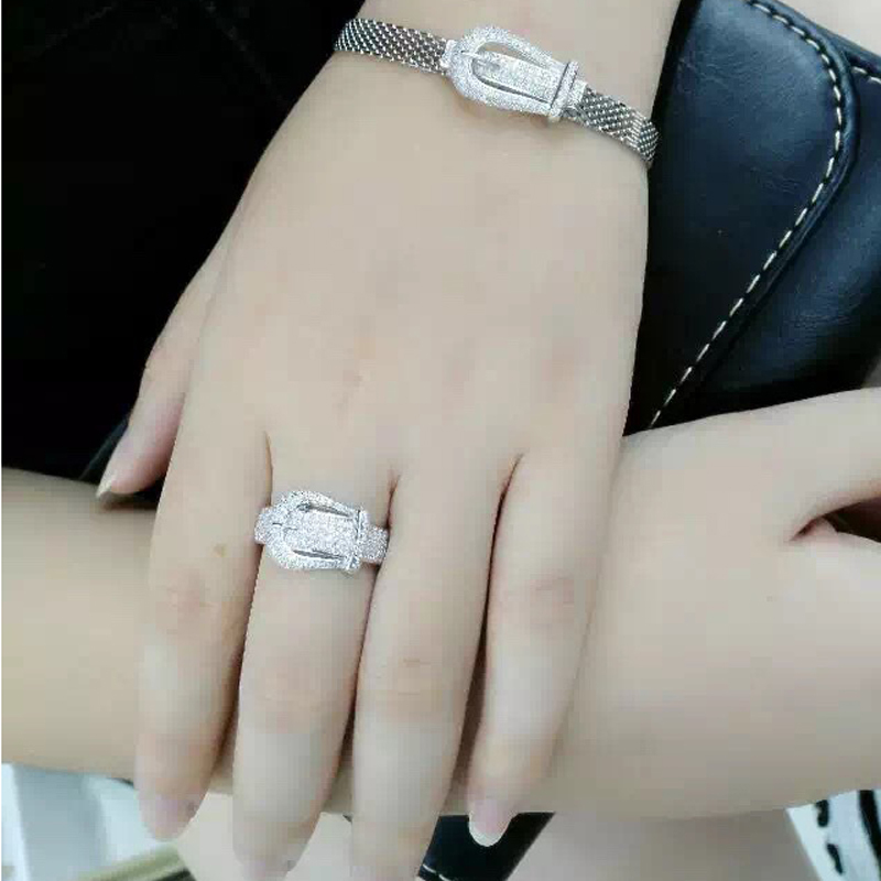 Belt buckle wedding rings