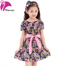 New Vintage Style Brand 2016 Flower Girls DressKids Cotton Floral Dresses Children Girl Clothes Summer Vestido Infantil Hot Sale