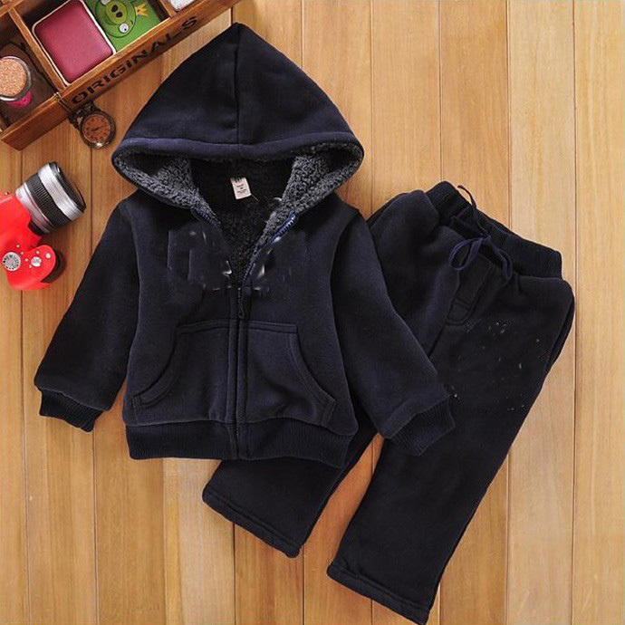 2015 kids clothes hooded suit thickened winter clothing sports boys clothes imported Boys Clothing Sets vetement enfant garcon