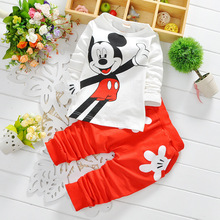 Spring children cartoon clothing sets boys girls Minnie cotton long sleeve shirts pants baby sports suits