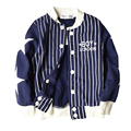 Spring Autumn fashion Long Sleeves Striped Baseball pure cotton Jacket Coat Baby Boys Clothes Kids Clothes