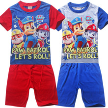pyjamas kids boys 2016 Summer Short Dog cartoon children’s sleepwear sets cotton Home Furnishing clothing catamite pajamas Baby