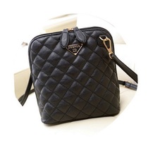 Vintage 2015 Shoulder Bags Fashion Plaid Leather Women Messenger Bags Small Shell Bags Zipper Trendy Crossbody