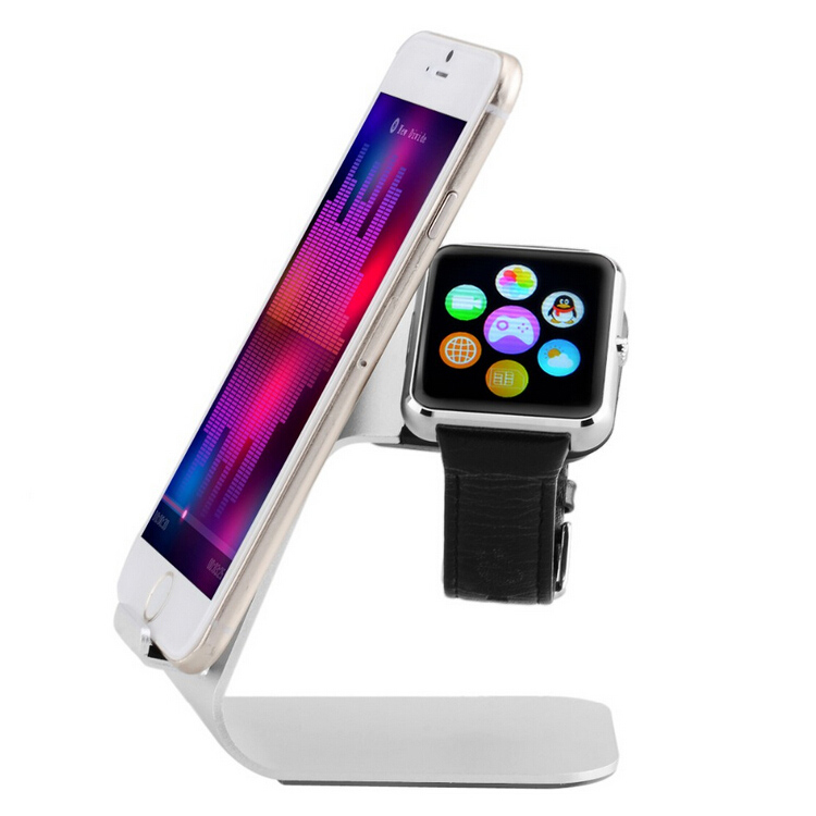 Universal 2 in 1 Multifunction Stand for i Watch Aluminium Phone Holder Charging Support for iPhone