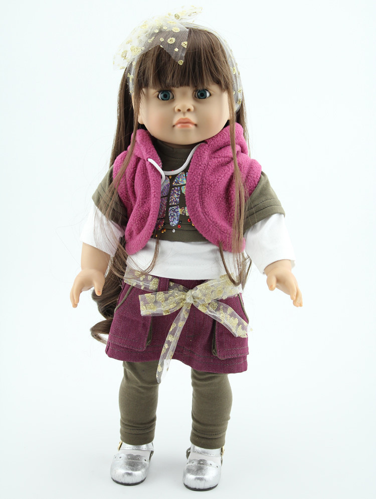NPK 18 inch American Girl Dolls baby reborn Hobbies Baby Alive Doll For Girls Toys boneca reborn