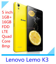 Original Lenovo K3 K30-W K30-T FDD 4G LTE Lemo MSM8916 Quad Core Android 4.4 16GB ROM 5.0”  8MP Mobile Phone IPS Smartphone
