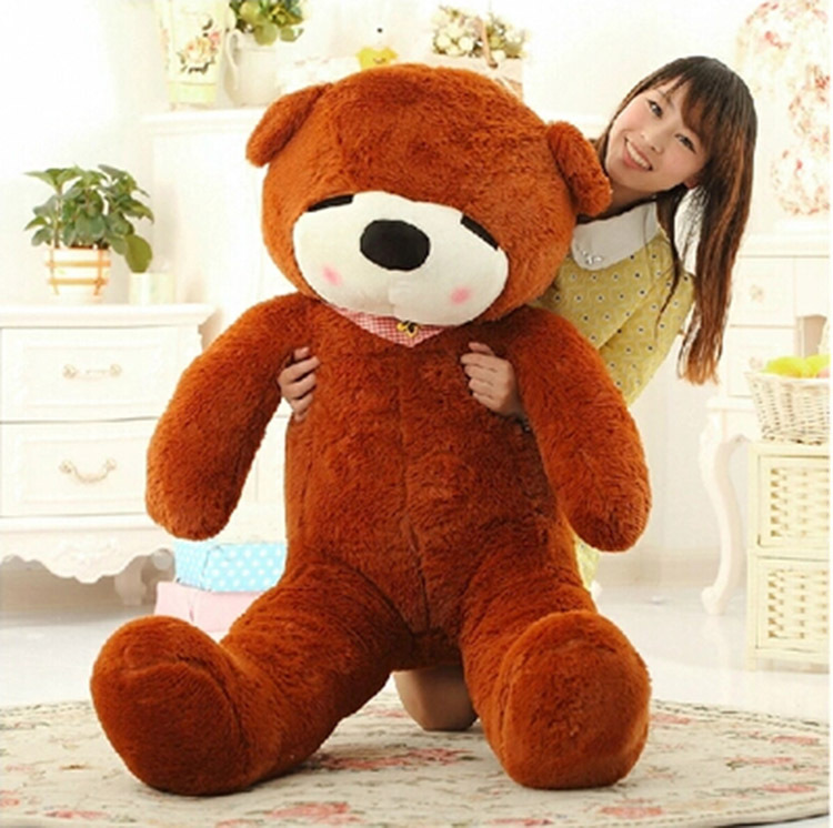 large plush lovely teddy bear toy big sleeping bear toy stuffed dark brown teddy bear gift about 160cm