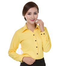 Blouses Shirts 2016 Office Lady Work Wear Plus Size Long Sleeve Cotton Basic Shirts Formal Women Blouses Tops Blusas Femininas