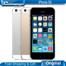 Original Factory Unlocked Apple iphone 5s phone 16GB / 32GB ROM IOS White Black GPS GPRS A7 IPS LTE Free Gift 1 year warranty