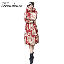 Trendence New Design women winter Camouflage down coat multi color super long down parka thick winter outware down coats LD003(China (Mainland))