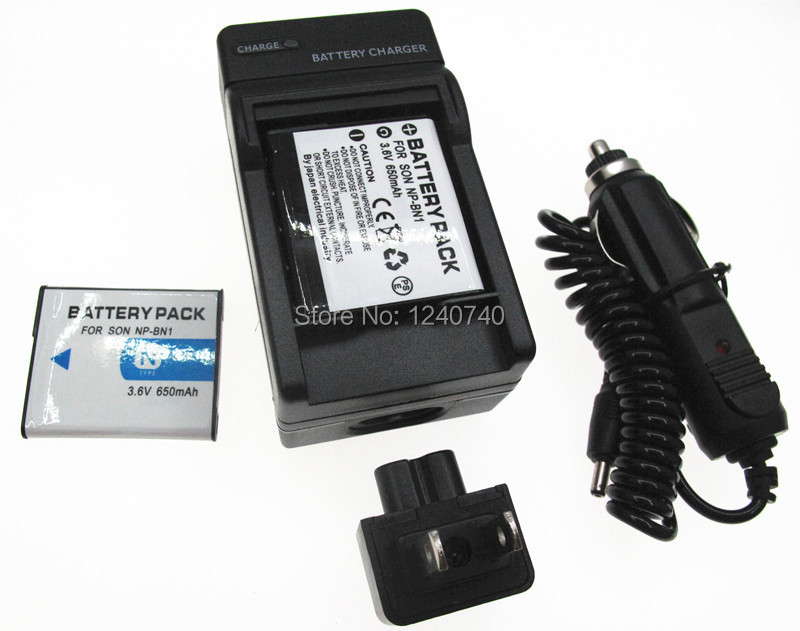 Rechargeable Battery (2 Pack) + Charger for Sony NP BN1, NP BN1, NP BN