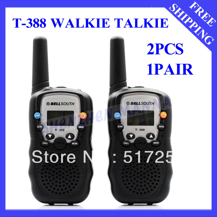 Free shipping 0 5W UHF Auto Multi Channels 2 Way Radios Walkie Talkie interphone T 388
