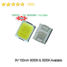 New High Brightness LED Smd 2835 1W 120lm/w 9V 6000K Current 100mA Factory Outlet Free Shipping