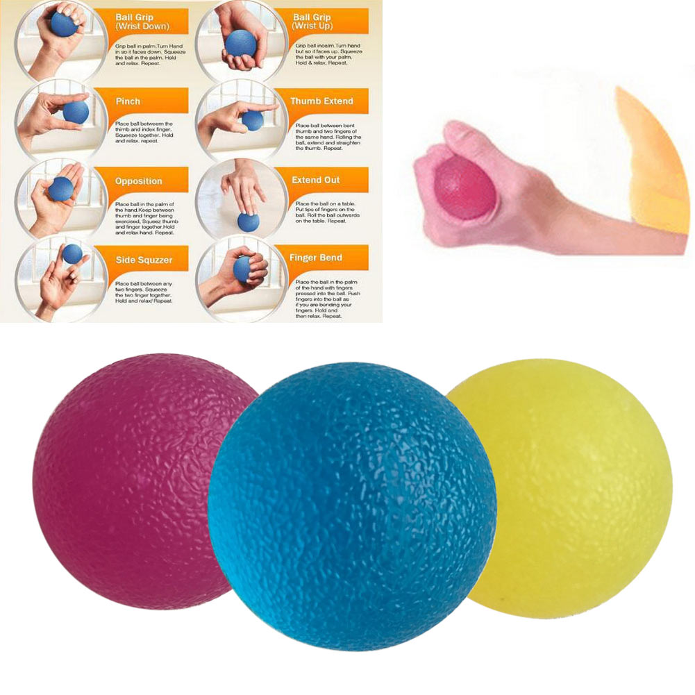 Stress Relief Squeeze Ball Hand Finger Grip Strength Exercise Massage Therapy