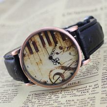 2015 New Fashion Women Watch Piano Music Note Vintage Casual Watch Quartz Watch Feminino Women Dress