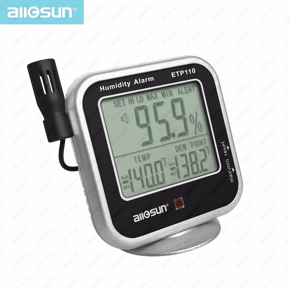 all sun ETP110 Digital Thermo hygrometer Dew point Meter with Humidity Alarm Function High precision thermometer