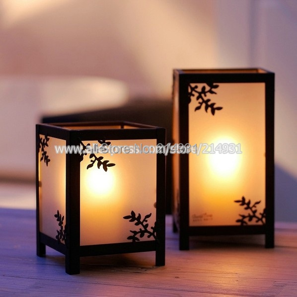 Set of 2 Romantic Asian Wedding Candle Holder ZAKKA Japanese Shoji