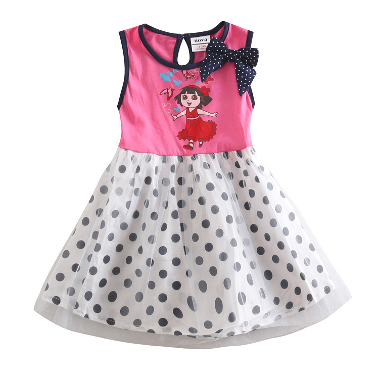children casual dress girl clothes kids princess dress cotton summer lace princess party evening dresses for baby girls H4686