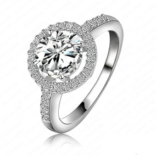 Elegant Top Quality Women Wedding Ring 18K Gold/ Platinum Plated Hearts & Arrows Cut Round Cubic Zircon Rings Jewelery CRI0001