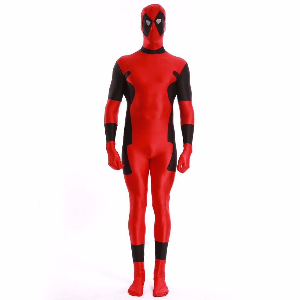 Adult Deadpool Costume Body Suit Spandex Morph Wade Winston Wilson X-Men