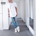 Man si Tun Summer Men Short Sleeve Extended Hip Hop T shirt Oversized Tyga Kpop Swag