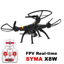 Professional drone Syma X8W 2.4G 4ch 6 Axis RC Quadcopter with HD WIFI FPV wide Angle camera RTF Helicopter