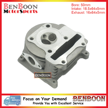 GY6 100cc 50mm Scooter Cylinder Head With 16×18.5x64mm Valves for 4T Chinese Moped Scooters ATV Taotao Znen Free Shipping