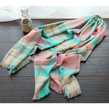 200x80 cm Classical font b Tartan b font Scarf Women Wool Neck Scarves Femme Winter Plaid