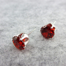 2016 New Hot top jewelry 8 color 9mm grade zircon earrings Platinum Plated Fashion Ladies Earring