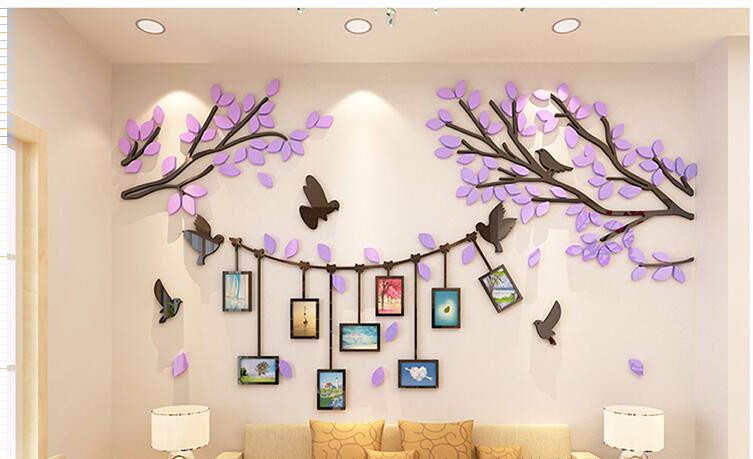Creative Tree Branches Photo Wall Acrylic 3d Wall Stickers Tv