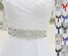 Women New 12 Colors Crystal Rhinestone Beading Wedding Bridal Dress Belt Cummerbunds Sash Waistband Girdle Accessories 2015