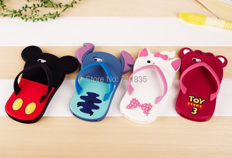 20PCS/LOT For iphone 5 5g 5s cases cartoon Mickey cat Slipper design Stitch Toy story rubber cell phone case covers