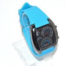 New Fashion Design Blue LED Light Aviation Sport Wrist Watch Dot Matrix Mens WATCH