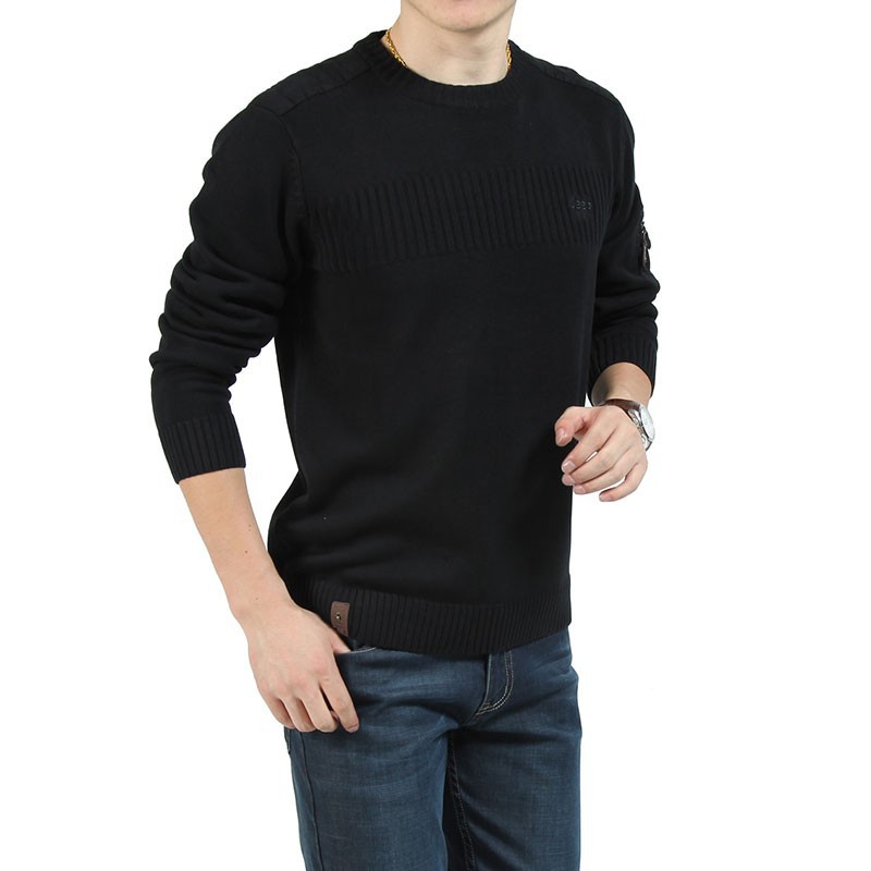 AFS JEEP Autumn Winter Thicken Men Cotton Knitted Sweaters Cotton 2015 O Neck Brand Pullover Long Sleeve 3XL Sweaters Wholesale (5)
