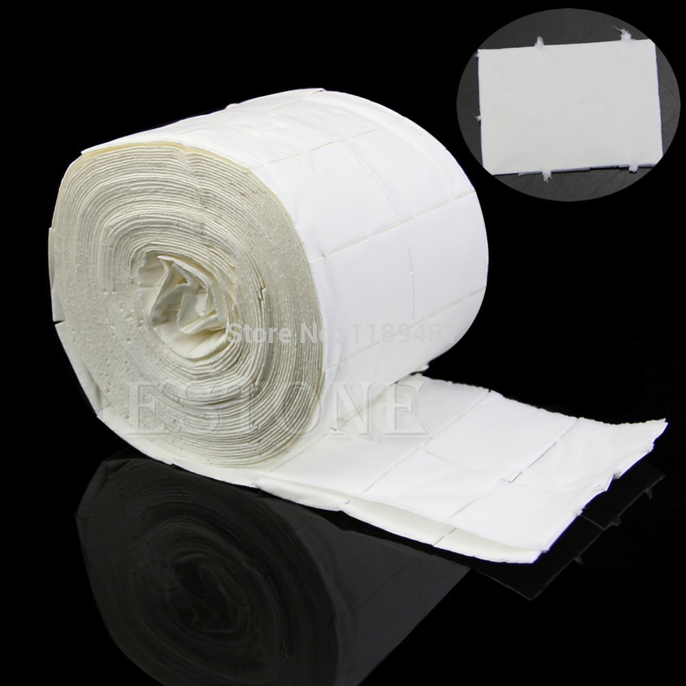 F85 Free Shipping 500Pcs Lint Free Roll Care Acrylic Nail Art Cleaner Wipes Pads Paper Polish