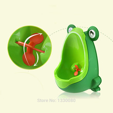 New Arrival Stylish PP Frog Children Stand Vertical Urinal Wall Mounted Urine Groove Baby Urinal Free