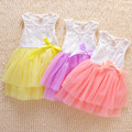 Hot Sale 2016 summer girl dress Elsa Anna print 3 color baby girl dress children clothing