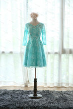 Real Photos Tulle Fabric Mint Green Prom Dress Party Elegant vestidos de festa vestido appliques crystal Homecoming Dresses
