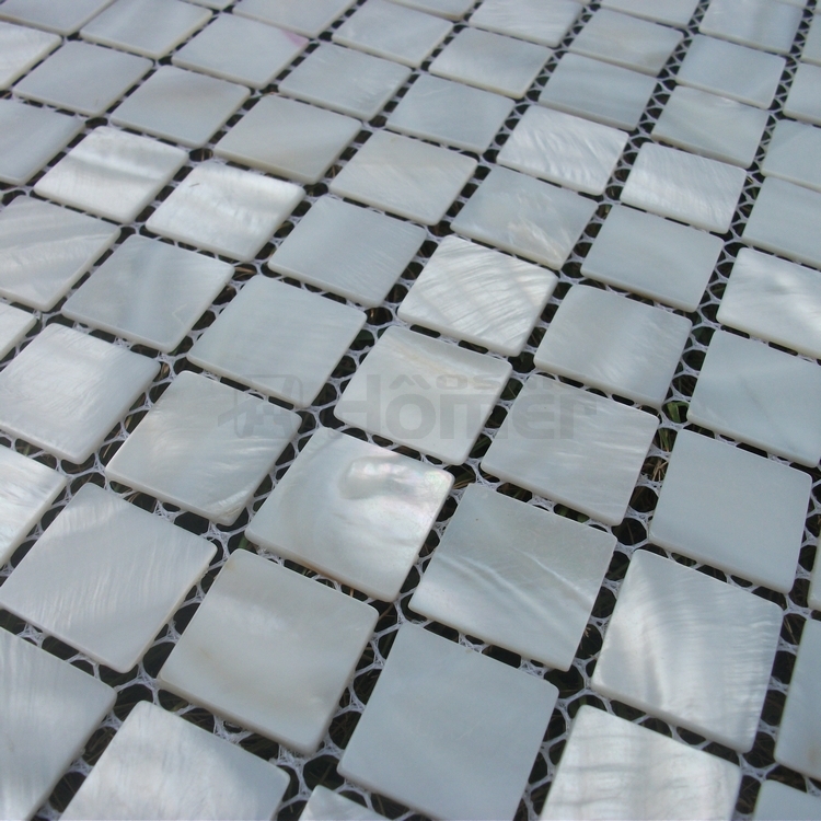 pure white shell mosaic tiles, pearl mosaic  for kitchen backsplash and bathroom tiles  HOMR MOSAIC, 11 sqf per lot