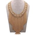 Tassel Chain Gold Metal Necklace Geometric Statement Collar Necklaces Women Jewelry Pendant Collier De Femme W1