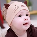 2016 New Spring Baby Hat Soft Cotton Baby Cat Stripe Boys Girls Hat Infant Newborn Kids