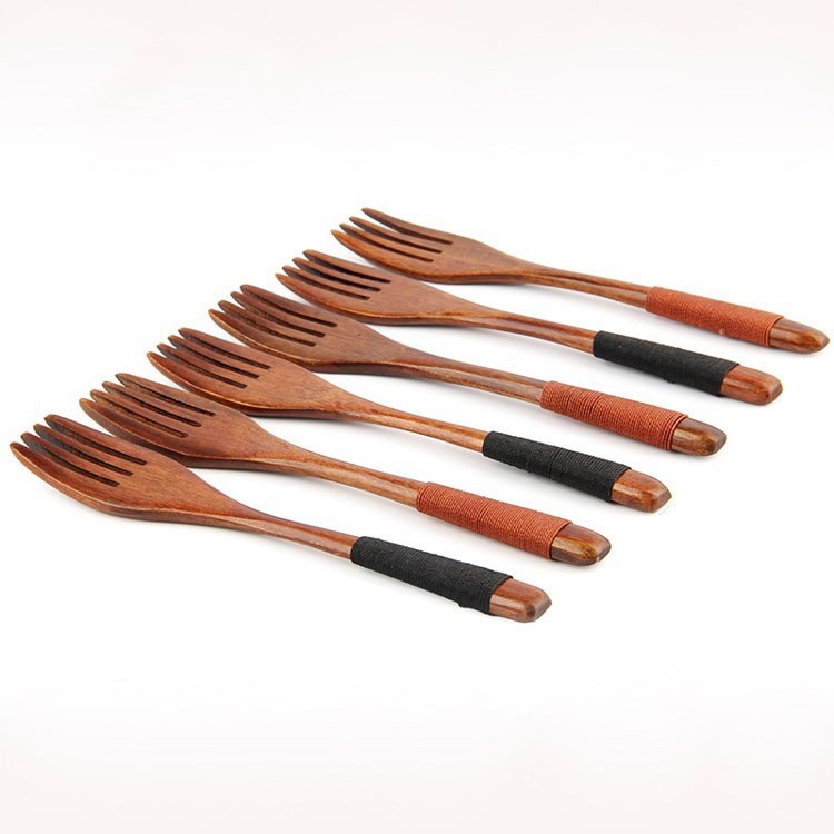 Buy Japanese Style Wooden Dinner Fork Natural Reusable