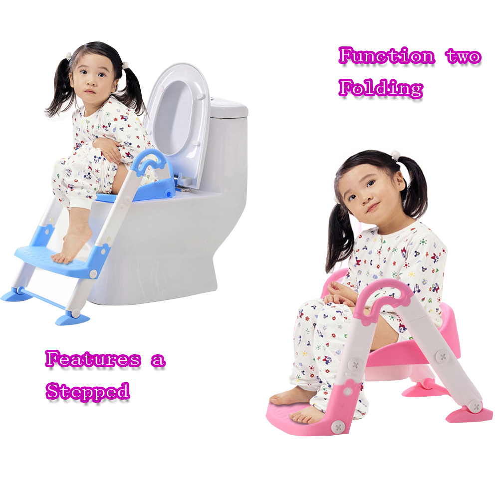 Children\'s dual stepped toilet foldable baby alone...