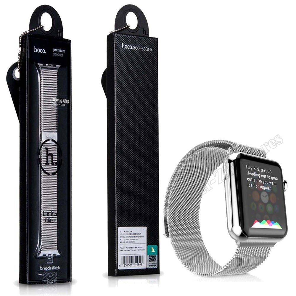 Hoco Replacement OEM Milanese Stainless Steel Classic Genuine Premium Loop Band Buckle Strap For Apple Watch
