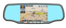 New Free shipping Car Rear view Mirror 5 GPS HD touch screen Built in radar detector