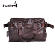 Large Capacity Men’s Travel Shoulder Bag PU Leather VIntage Hight Quality Multifunctional Totes Handbag Zipper Spring Business
