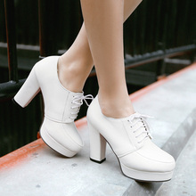 Women s Square High Heel 10 cm and Platform Lace Belt Shoelaces Black Fashion Air Dress